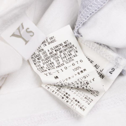 Y's Cotton Logo Print Tunic White Blouse Size 2