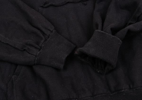 S'YTE Cotton Raw Cut Outseam Hoodie Black Size M
