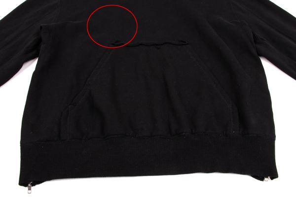 S'YTE Cotton Raw Cut Outseam Hoodie Black Size M
