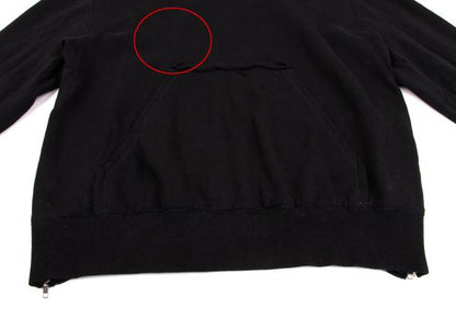 S'YTE Cotton Raw Cut Outseam Hoodie Black Size M