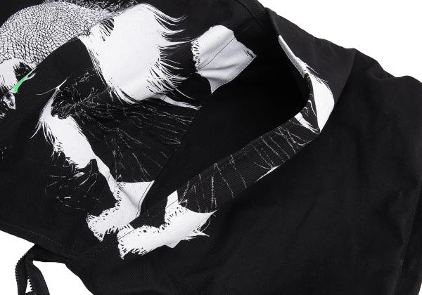 Yohji Yamamoto POUR HOMME Printed 2-Way Cotton Bag Black