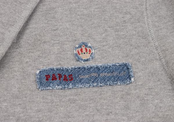 Papas Gray Stretch Cotton Denim Patch Jacket Size 46S