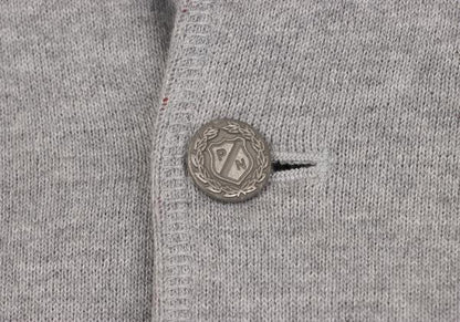 Papas Gray Stretch Cotton Denim Patch Jacket Size 46S