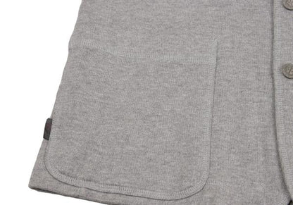 Papas Gray Stretch Cotton Denim Patch Jacket Size 46S