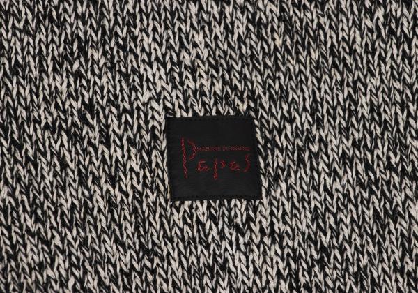 Papas White/Black Cotton Silk Blend Zip Knit Jacket Size 50L