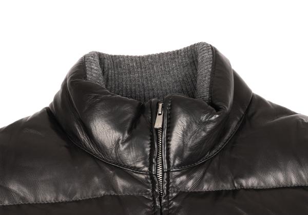 Papas Black Lamb Leather Padded Vest Size 52