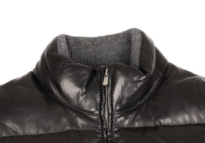 Papas Black Lamb Leather Padded Vest Size 52