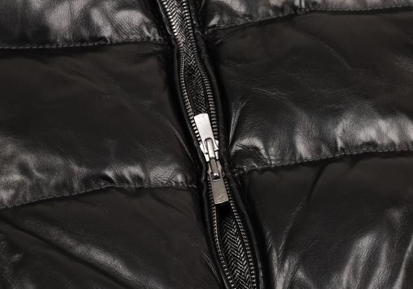 Papas Black Lamb Leather Padded Vest Size 52
