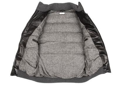 Papas Black Lamb Leather Padded Vest Size 52