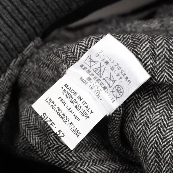 Papas Black Lamb Leather Padded Vest Size 52