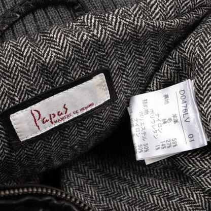 Papas Black Lamb Leather Padded Vest Size 52
