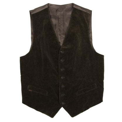 Papas Cashmere Blend Corduroy Panel Vest Khaki Size 48M