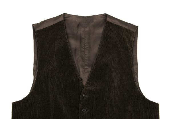 Papas Cashmere Blend Corduroy Panel Vest Khaki Size 48M