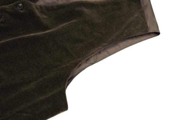 Papas Cashmere Blend Corduroy Panel Vest Khaki Size 48M