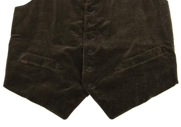 Papas Cashmere Blend Corduroy Panel Vest Khaki Size 48M