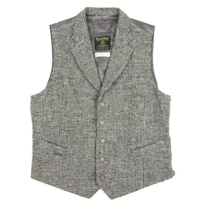 Papas Gray Harris Tweed Metal Button Vest Size 48M