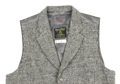 Papas Gray Harris Tweed Metal Button Vest Size 48M