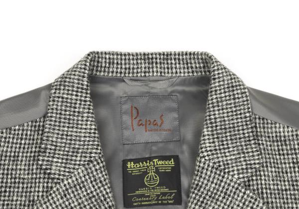 Papas Gray Harris Tweed Metal Button Vest Size 48M