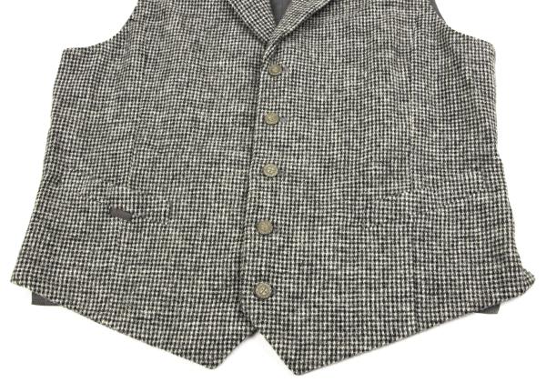 Papas Gray Harris Tweed Metal Button Vest Size 48M
