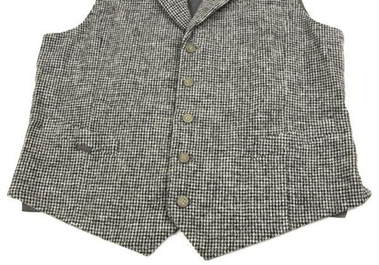 Papas Gray Harris Tweed Metal Button Vest Size 48M