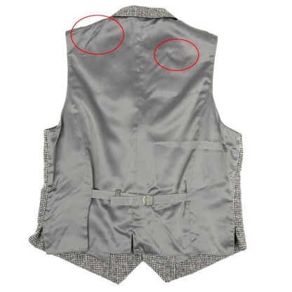 Papas Gray Harris Tweed Metal Button Vest Size 48M