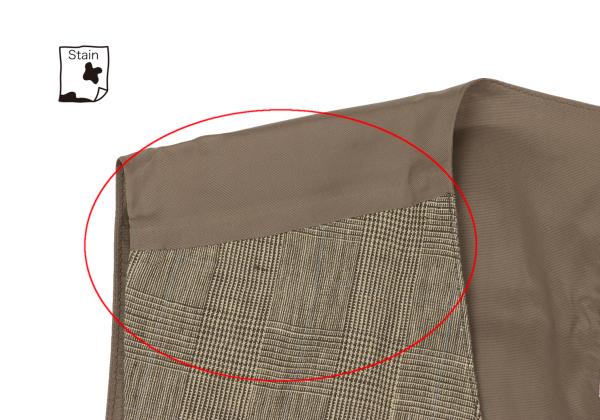 Papas Linen Cotton Glen Plaid Panel Vest Mocha Size 50L
