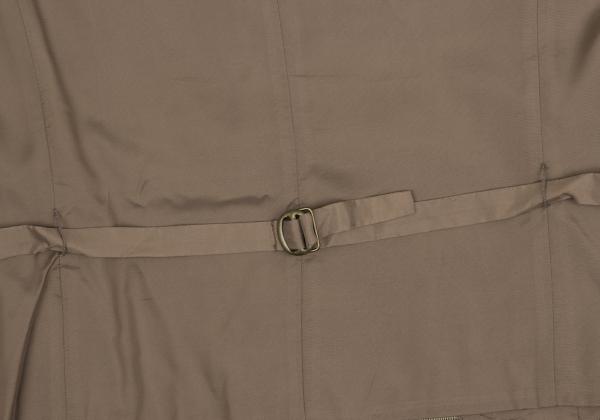 Papas Linen Cotton Glen Plaid Panel Vest Mocha Size 50L