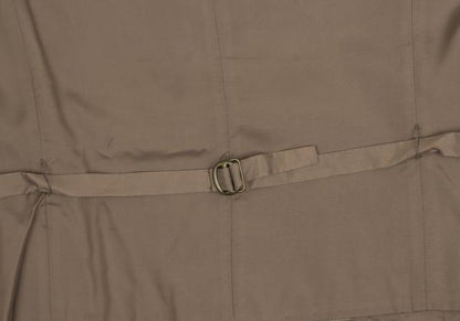 Papas Linen Cotton Glen Plaid Panel Vest Mocha Size 50L