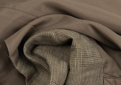 Papas Linen Cotton Glen Plaid Panel Vest Mocha Size 50L