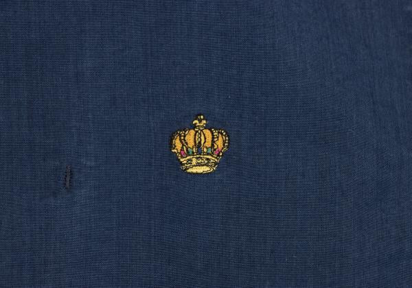 Papas Indigo Dye Crown Embroidered Vest Blue Size 48M