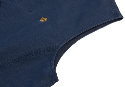 Papas Indigo Dye Crown Embroidered Vest Blue Size 48M