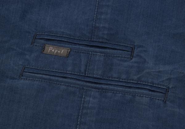 Papas Indigo Dye Crown Embroidered Vest Blue Size 48M