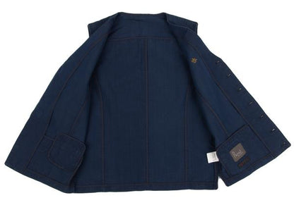 Papas Indigo Dye Crown Embroidered Vest Blue Size 48M