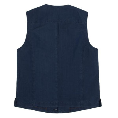 Papas Indigo Dye Crown Embroidered Vest Blue Size 48M