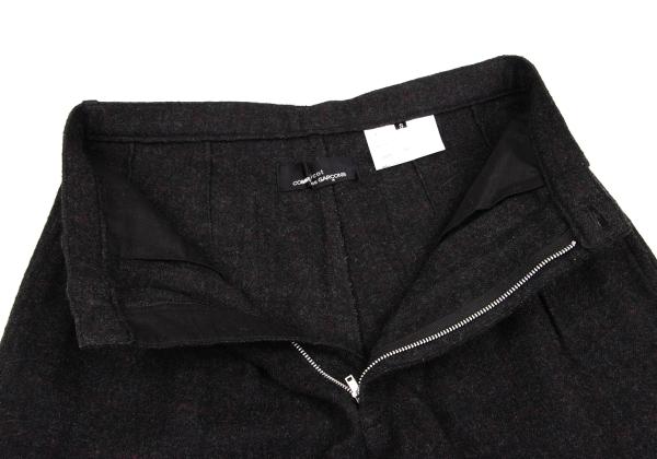 COMME des GARCONS Wool Melange Check 2-Tuck Pants Size S