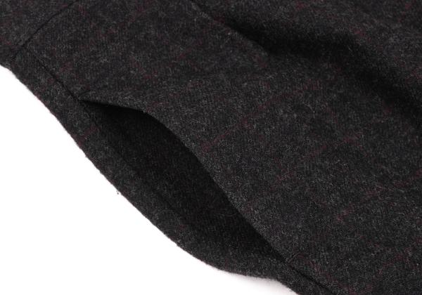 COMME des GARCONS Wool Melange Check 2-Tuck Pants Size S