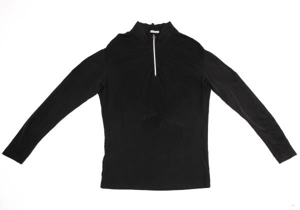 ISSEY MIYAKE Cotton Blend Stretch Half Zip Top Black Size M