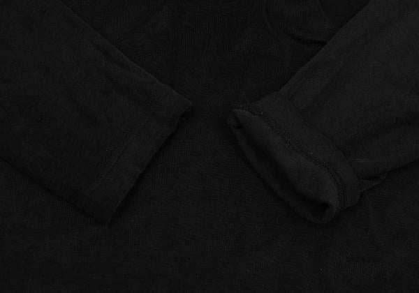 ISSEY MIYAKE Cotton Blend Stretch Half Zip Top Black Size M