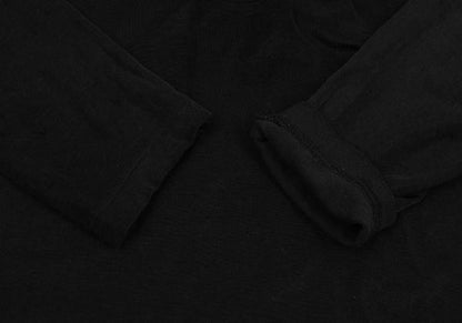 ISSEY MIYAKE Cotton Blend Stretch Half Zip Top Black Size M