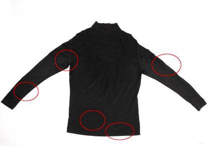 ISSEY MIYAKE Cotton Blend Stretch Half Zip Top Black Size M