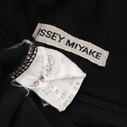 ISSEY MIYAKE Cotton Blend Stretch Half Zip Top Black Size M