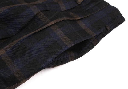 COMME des GARCONS HOMME Wool 2-Tuck Check Navy Multi Pants Size M