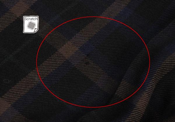 COMME des GARCONS HOMME Wool 2-Tuck Check Navy Multi Pants Size M
