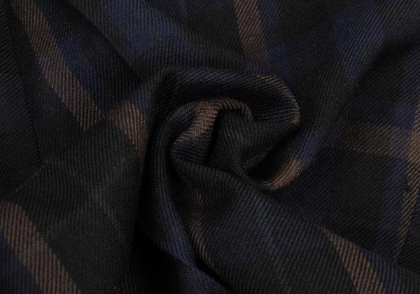 COMME des GARCONS HOMME Wool 2-Tuck Check Navy Multi Pants Size M