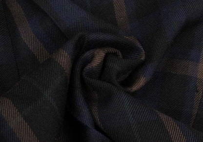 COMME des GARCONS HOMME Wool 2-Tuck Check Navy Multi Pants Size M