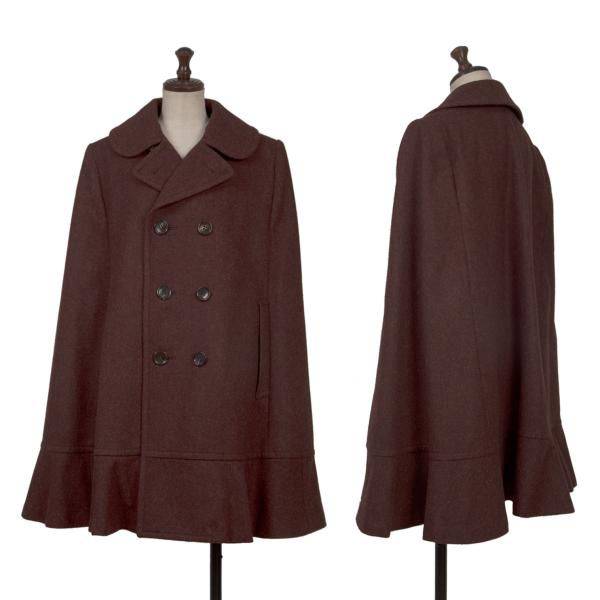 COMME des GARCONS GIRL 23AW Mixed Wool Cape Coat Wine Size S