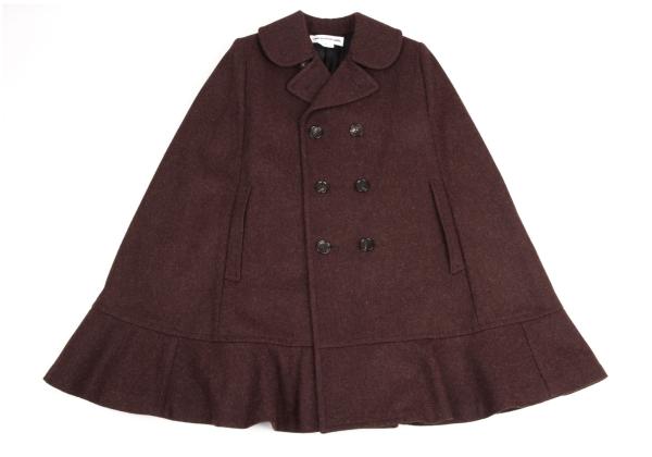 COMME des GARCONS GIRL 23AW Mixed Wool Cape Coat Wine Size S
