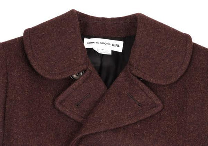 COMME des GARCONS GIRL 23AW Mixed Wool Cape Coat Wine Size S