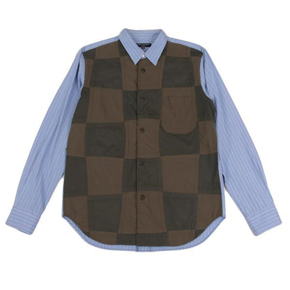 COMME des GARCONS HOMME Patchwork Stripe Shirt Green Size M