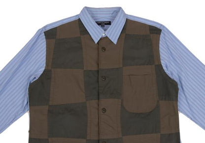 COMME des GARCONS HOMME Patchwork Stripe Shirt Green Size M